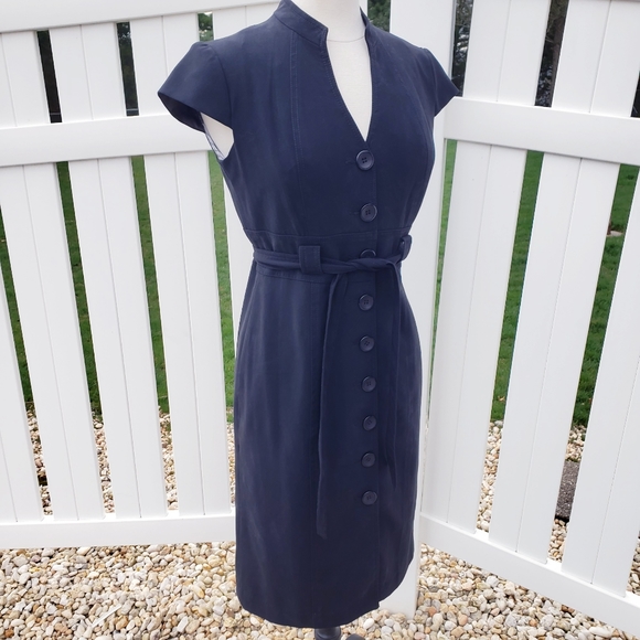 Sandra Darren Dresses & Skirts - Sandra Darren Solid Black Button Down Dress